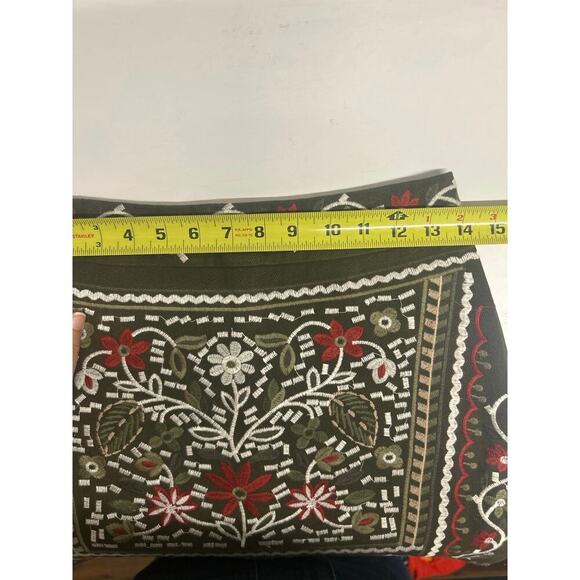 NWT Francesca’s Mi Ami Olive Green Floral Embroidered skirt size Small MSRP $54 - Picture 9 of 11